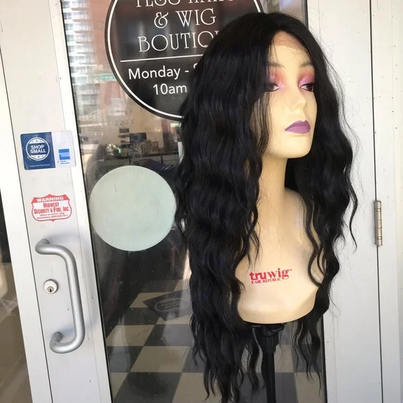 Wig Long Black Deep Wave Wig Long